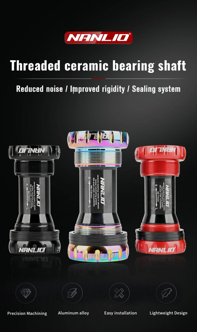 Description Picture 2 of itemNanlio BSA Bearing Bottom Bracket - 68/73 mm Screw Type, Waterproof Aluminum Alloy for MTB and Road Bikes