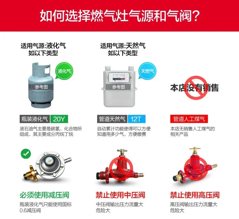 Description Picture 2 of item220V Energy-Saving Gas Cooker with Powerful Flame, Single Burner Natural Gas Cooktop for Home Kitchen A