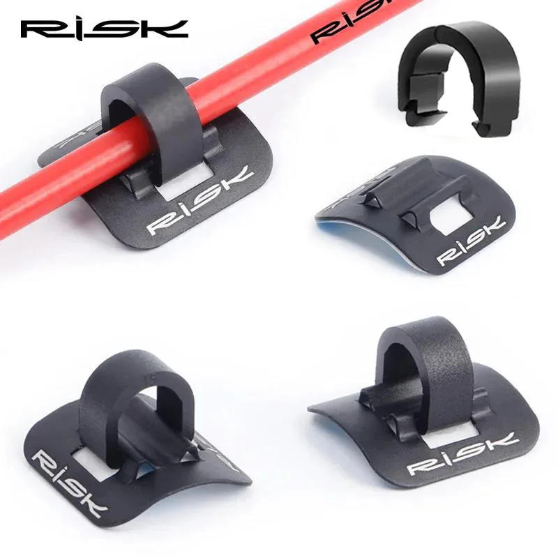 Description Picture 2 of itemRISK 1/5/10pair Bicycle Frame C-clips Clamps Housing Guide with Adhesive Seat MTB Road Bike Fixed Brake Shift Cables Buckle
