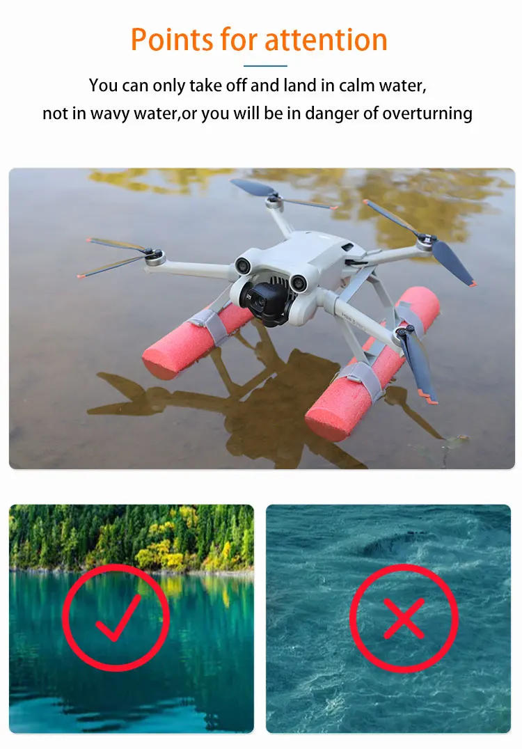 Description Picture 6 of itemWtohoby Floating Expansion Kit for DJI Mini 4 PRO /MINI 3/MINI 3 Pro Drone Landing Gear Skid Float Tripod Buoyancy Accessories