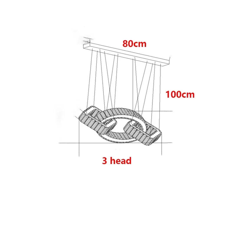 Description Picture 3 of itemCrystal Kitchen Island Pendant Lights Luxury Dining Table Bar Chandeliers Living Room Hanging Lamps for Room Decor LED Fixture