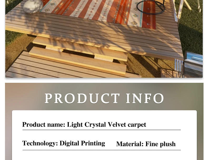 Description Picture 3 of itemGarden Carpet Non-slip Wear-resistant Floor Mat Retro Ethnic Style Large Size Rug Balcony Living Room Outdoor Home Decor Mats