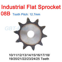 1Pcs 08B 10-25 Teeth Chain Drive Flat Sprocket Carbon Steel Roller Chain Gear Tooth Pitch 12.7mm Industrial Sprocket Wheel
