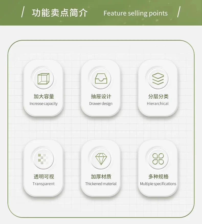 Description Picture 4 of itemDesktop sundries storage box, books, stationery, cosmetics, jewelry drawer box, enlarged and thickened storage box