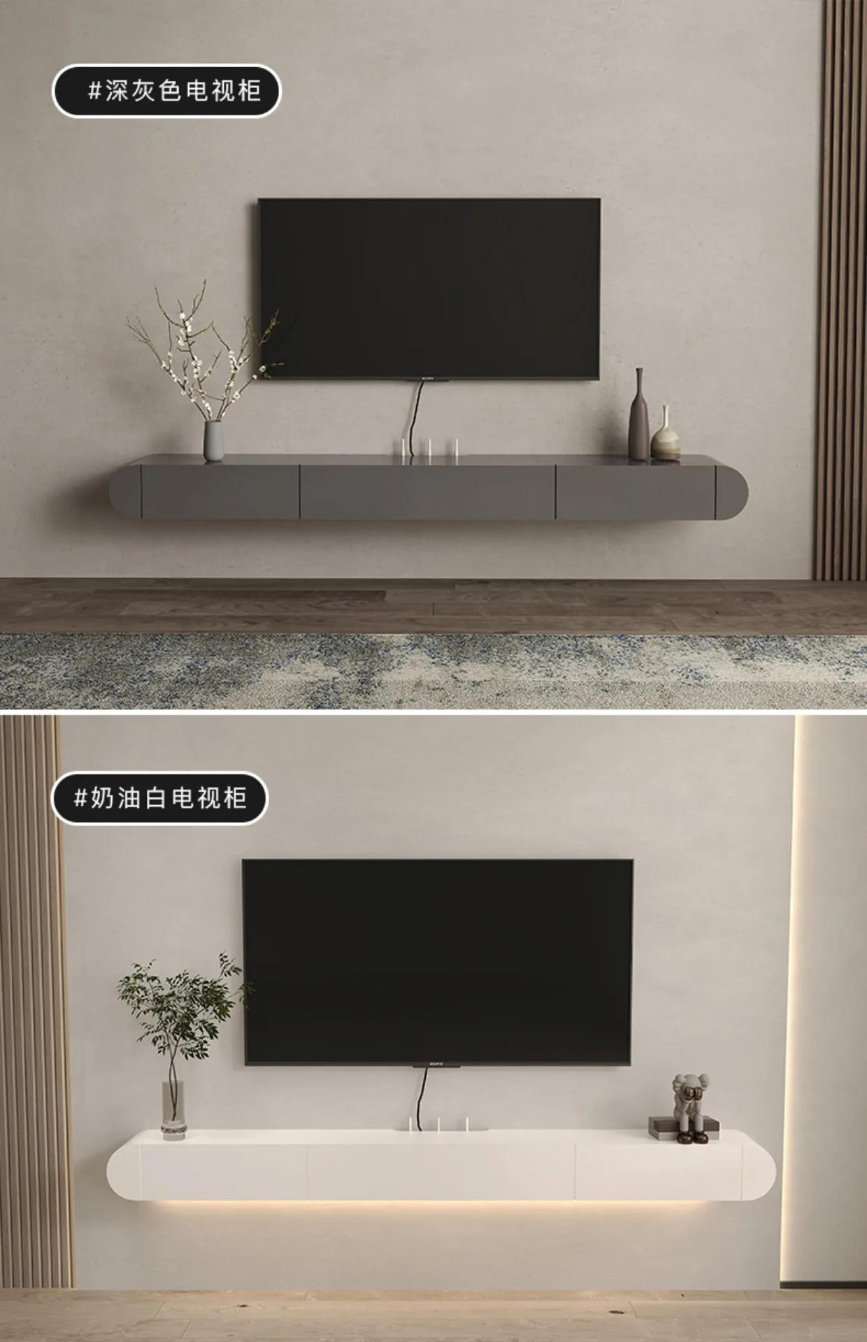 Description Picture 4 of itemNordic White Design Tv Stand Simple Innovative Led Strip Hanging Living Room Tv Table Minimalistic Tv Schrank Room Furniture