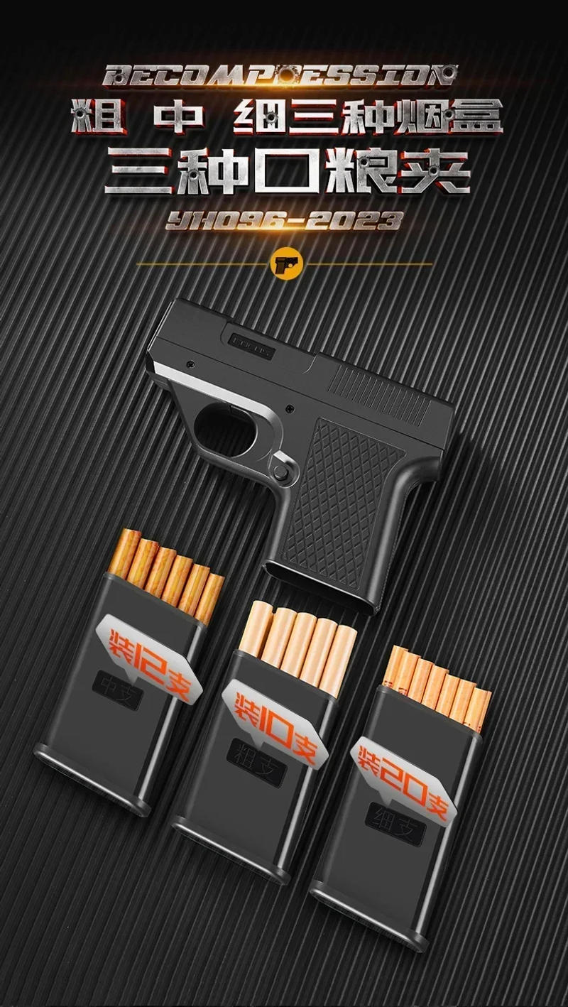 Description Picture 3 of itemTOP Sales Clip Gun Type Butane Gas Lighter Three Capacity Cigarette Holder Windproof Jet Blue Flame Lighters Men's Gift (NO GAS)