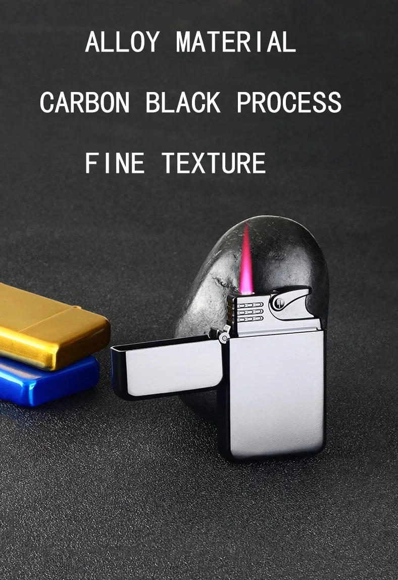 Description Picture 4 of item2024Red Jet Flame Lighter Luminous Inflatable Butane Gas Windproof Lighters Strong Powerful Cigar Torch Lighters for Smoker Gift