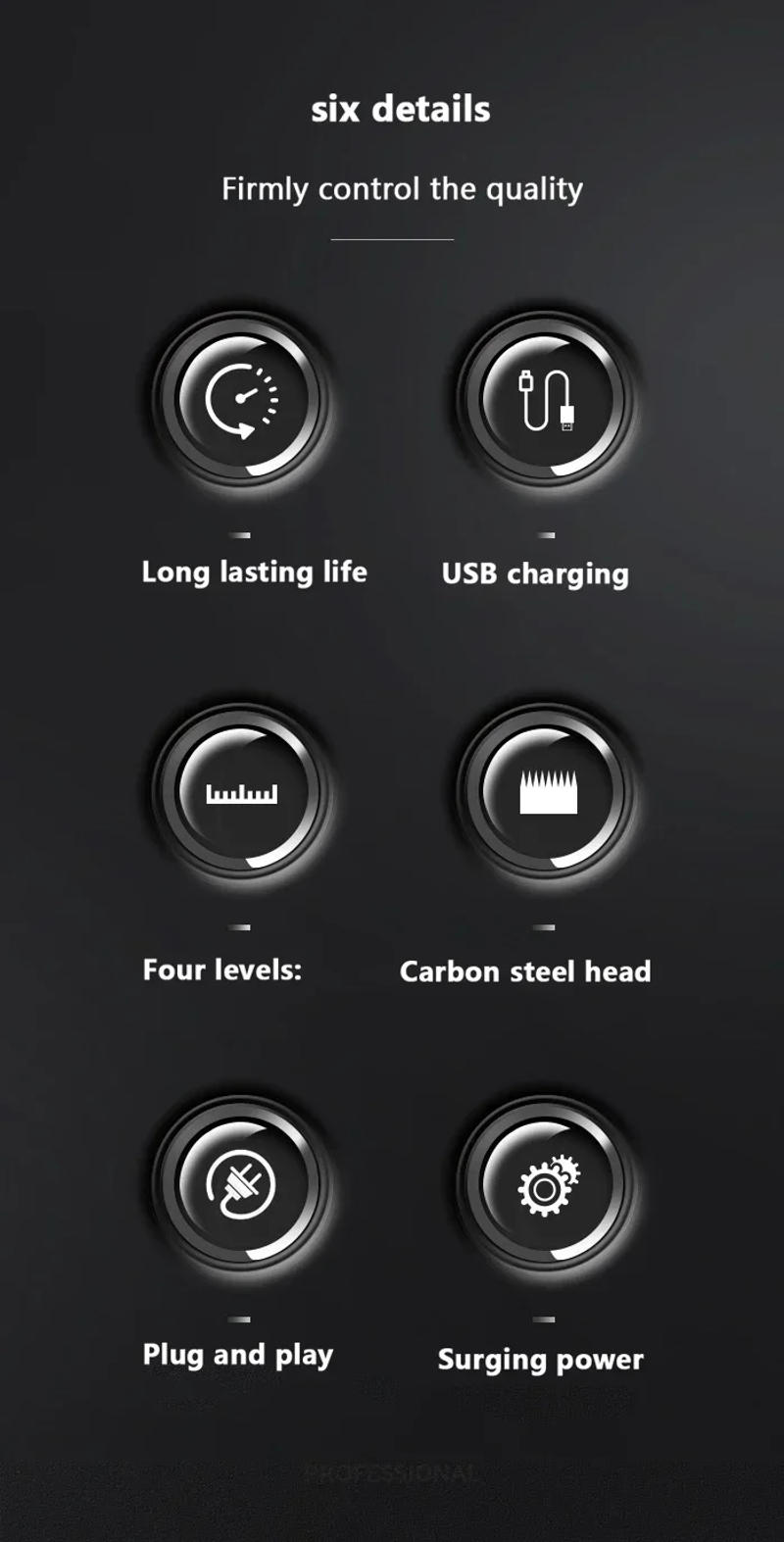 Description Picture 3 of itemKemei 1071 Electric Hair Clipper UBS Rechargeable Cordless Beard Trimmer For Men Powerful Electric Hair Cutting Machine