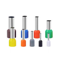100pcs/Pack E1510 E1512 E4012 E2510 E2512 Insulated Ferrules Terminal Block Cord End Wire Connector Electrical Crimp Terminator