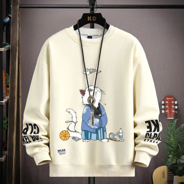 Japan Fashion Men's Sweatshirts 2024 Spring Autumn Streetwear Print Graphical Hoodie Trend Men Clothing Harajuku O-Neck Tops Men