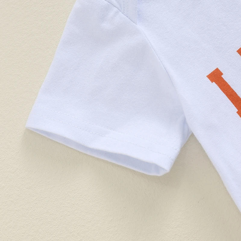 Description Picture 6 of itemBaby Girls Shorts Set Short Sleeve Letters Romper Chicken Print Shorts with Hairband Summer Outfit