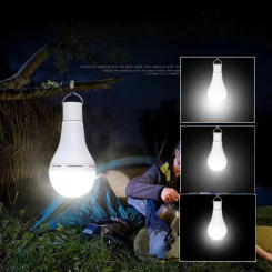 LED Solar Bulb with Hook Light Outdoor Waterproof Camping Solar Lamp Energy Saving Bulb Garden Courtyard Path Light