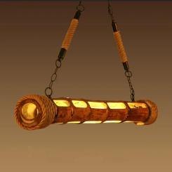 Loft Bamboo Led Chandelier Cafe Lamp Retro Industrial Led Warm White Led Tube Light Pendant Lamp Strip Light