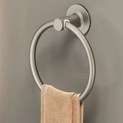 Wooden Towel Ring Wall-Mounted H Towel Holder for Bathroom Kitchen No Drilling Required Simple Installation