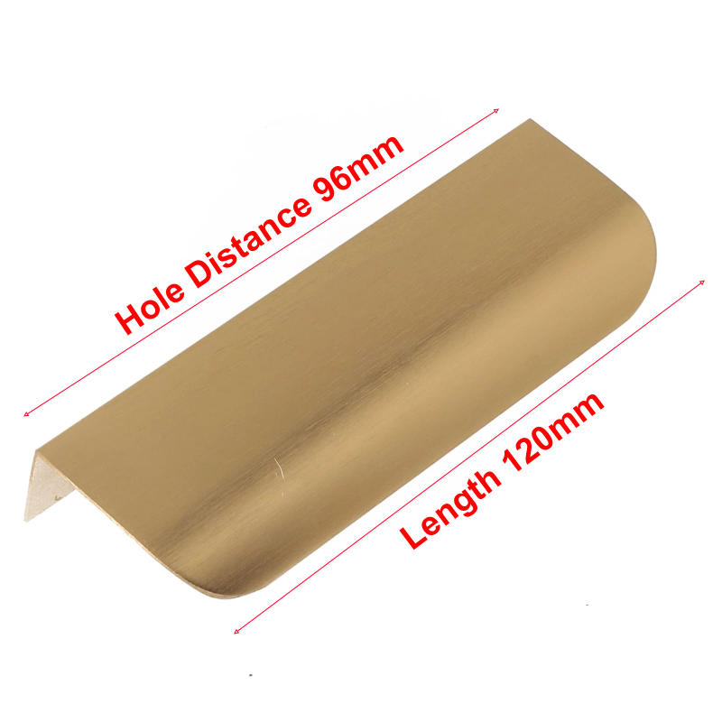 Description Picture 6 of itemGolden Kitchen Cabinet Door Handle Pull Modern Simple Cupboard Drawer Concealed Finger Edge Pull 80-400mm Office Bathroom Parts