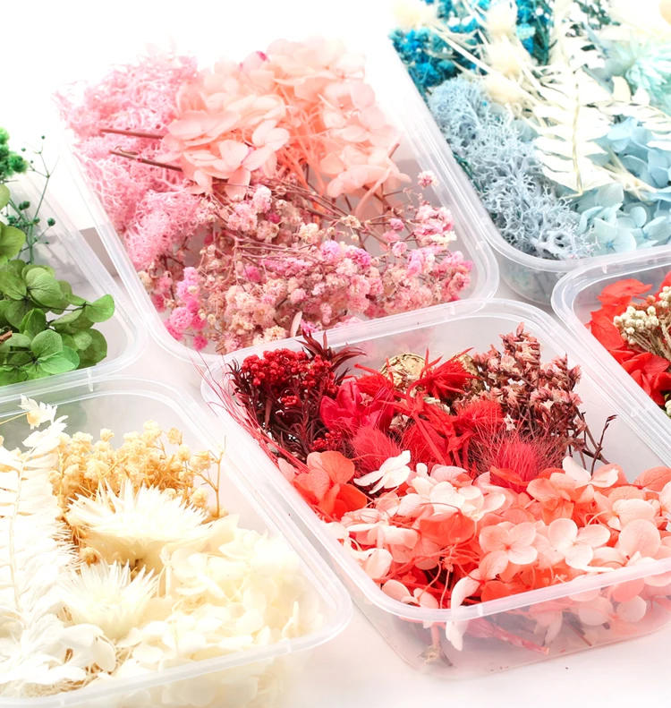 Description Picture 2 of item1 Box  Artificial Plants Natural Real Dried Flowers  for Candles Mold Epoxy Resin DIY Making Decoration Home Accessories Crafts