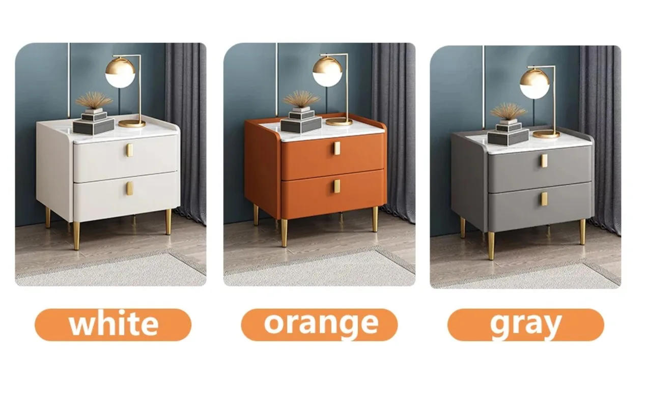Description Picture 5 of itemSlate Nightstands Bedroom Bedside Table  Wooden Furniture with Drawers Bedside Cabinet with 2 Drawers Multicolor 17.7inches 45cm