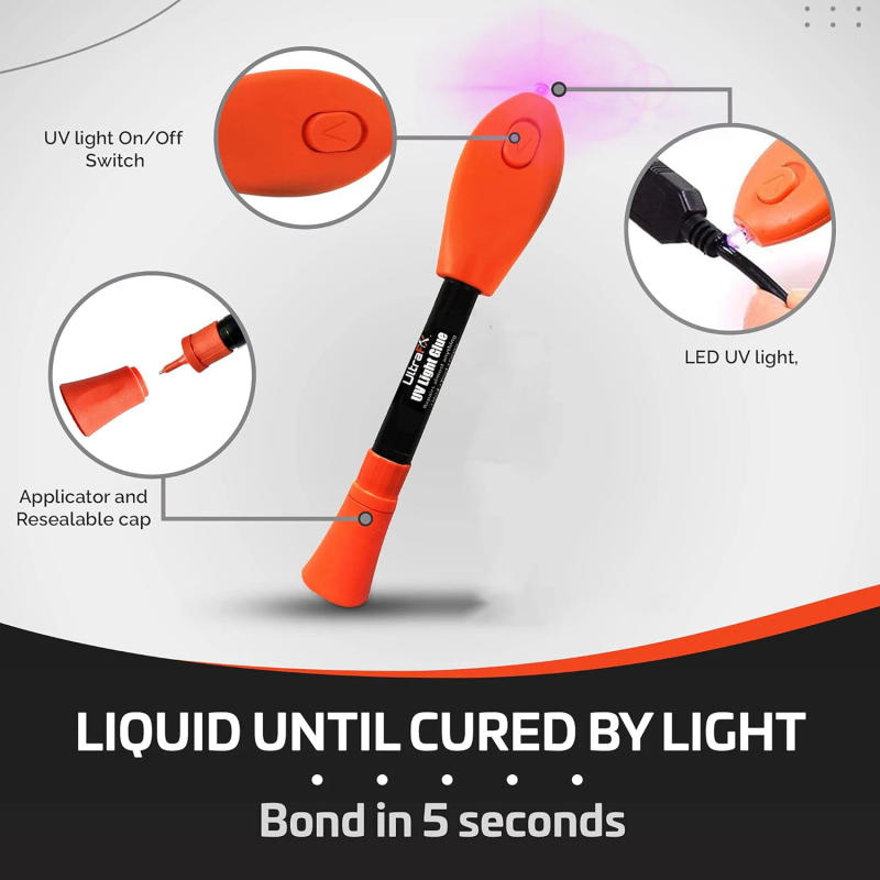 Description Picture 6 of itemUV Glue UV Light Glue Super Glue 5 Seconds Fix Adhesives Sealer Curing Adhesive Bonding & Welding Glue Kit for Glass Metal