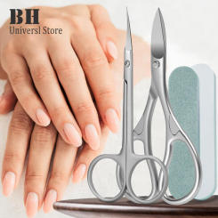 4Pcs/Set Nail Cuticle Scissors Clipper Manicure Scissors Kit Beauty Scissor Nose Hair Ear Hair Eyelashes Eyebrow Trimming