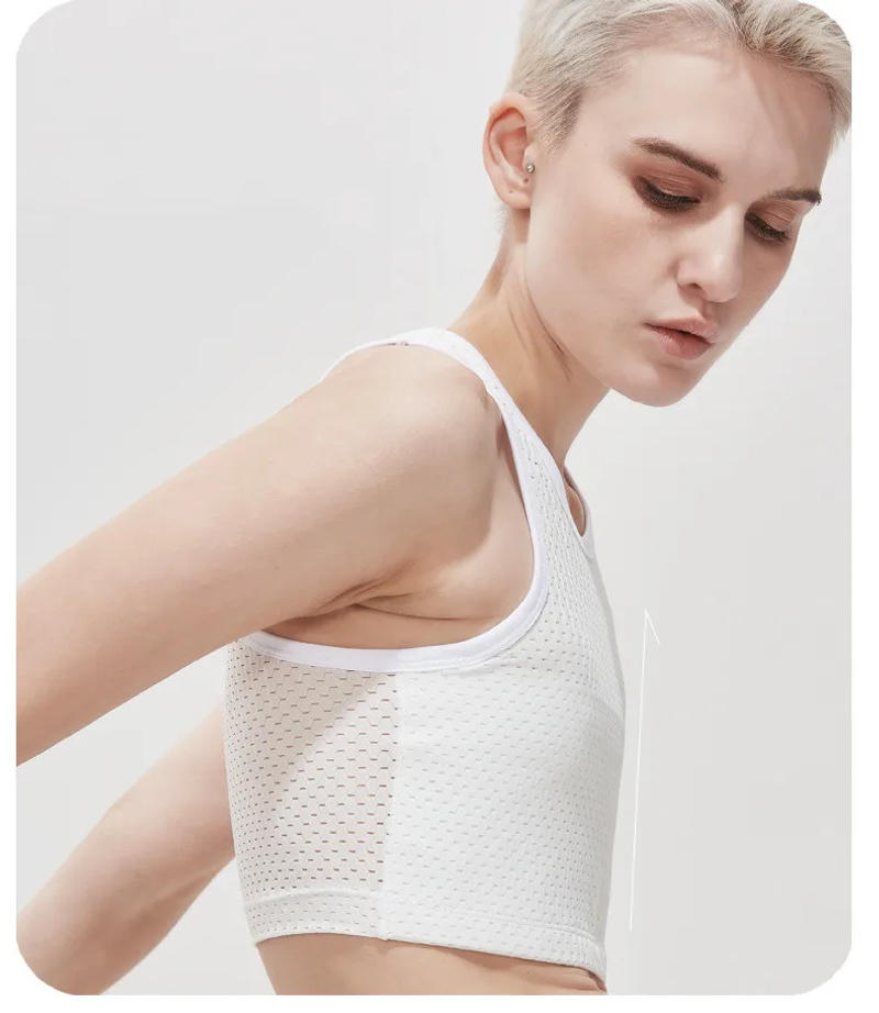 Description Picture 3 of itemHollow Out Breathable Chest Binder Women Lesbian FTM Corset Top Summer Thin Short Vest Underwear Les Tank Top Shaper Bustier