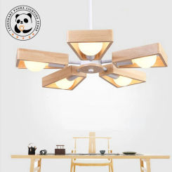 Nordic Modern Pendant Lights Art Wooden Windmill Shape Chandeliers Living Room Restaurant Kitchen Loft Home Decoration Fixtures