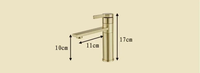 Description Picture 6 of itemBathroom Faucet Solid Brass Basin Cold And Hot Water Mixer Sink Single Handle Deck Mounted Brushed Gold Tap