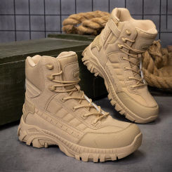 Men's boots high quality hiking boots men's outdoor boots non slip high top training boots men's plus size jungle hunting boots