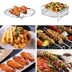 Stainless Steel Air Fryer Basket Barbecue Grill Holder Dehydrator Racks for Grill Fries Bacon Chicken Oven Press Dropshipping