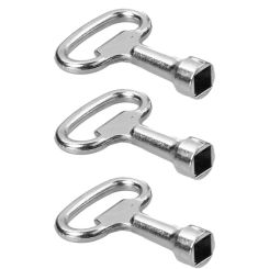 3pc Square Key Wrenches Heating Vent Key Stainless-Steel Electric Cabinet Door Lock Turn Tongue Lock Water Tap Vent Key