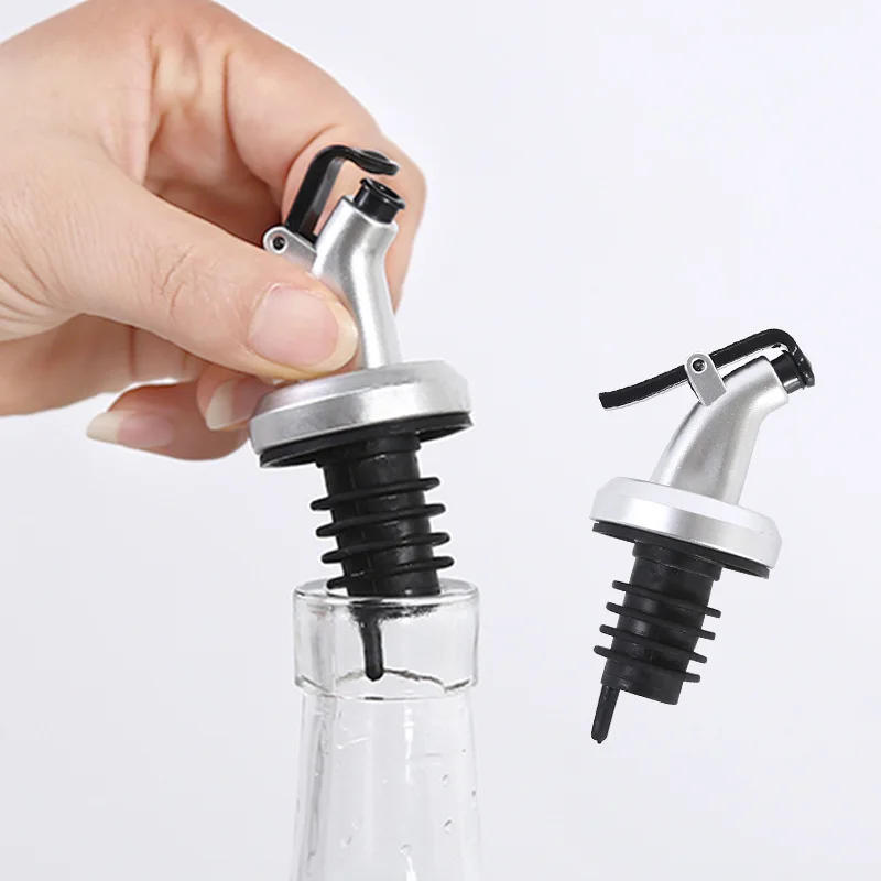 Description Picture 6 of itemNew Oil Bottle Stopper Rubber Lock Plug Seal Leak-proof Food Grade Plastic Nozzle Sprayer Liquor Dispenser Wine Pourer Barware
