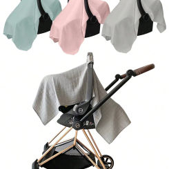 Baby Solid Colour Carrycot Cover Gauze Pushchair Cover Lightweight Breathable Sunshade Baby Cover