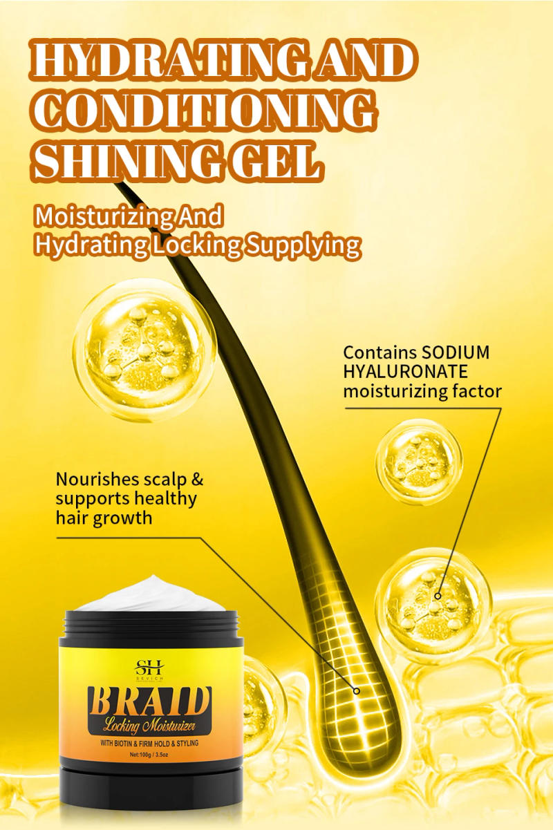 Description Picture 3 of itemBraid locking moisturizer cream Anti-Hair Loss Hair Braiding Gel Tames Cream Gel Hair Edges Cream Styling Frizz Control 100g