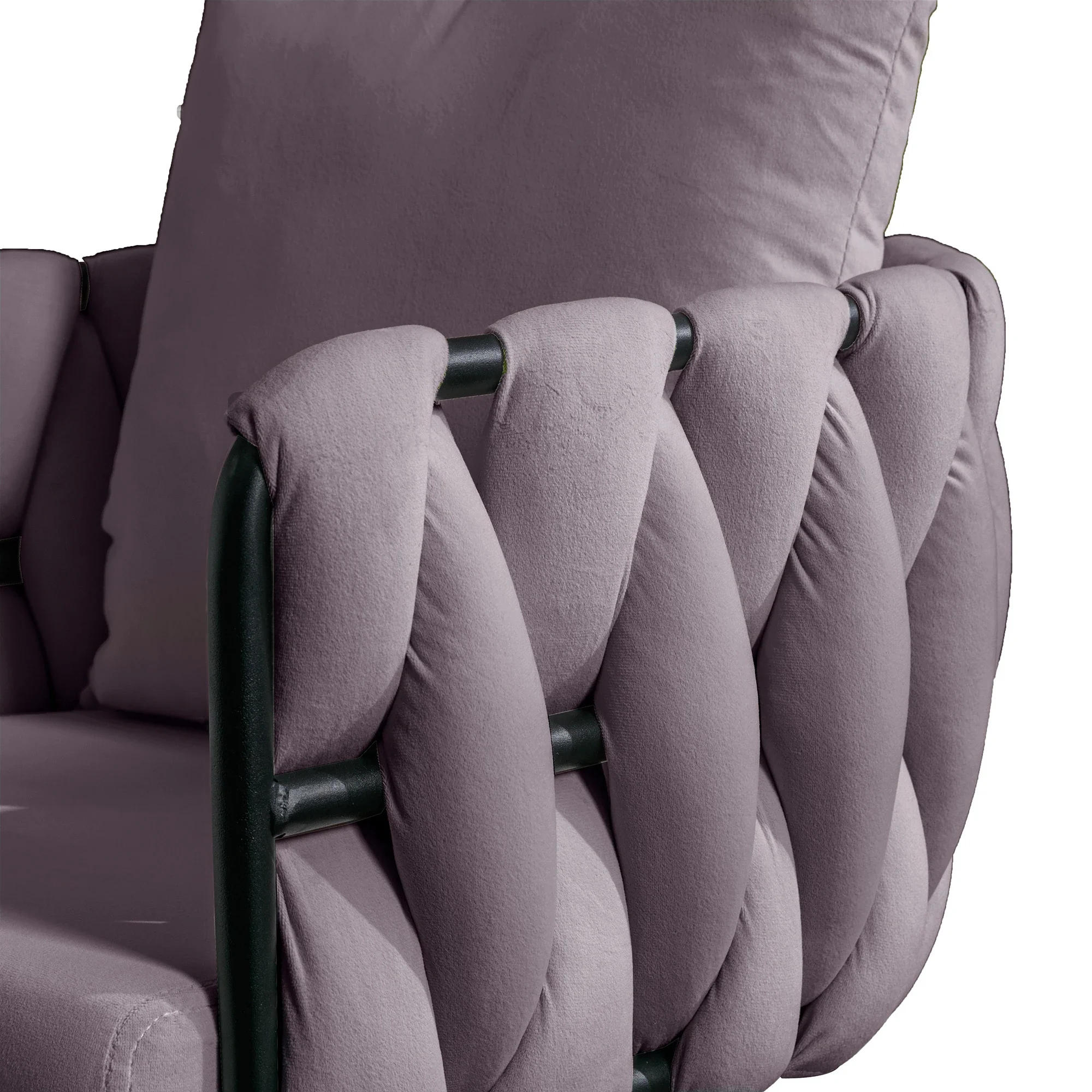 Description Picture 3 of itemPure purple modern velvet dining chair 2 piece set of hand-woven upholstered chairs living room chairs upholstered side chairs