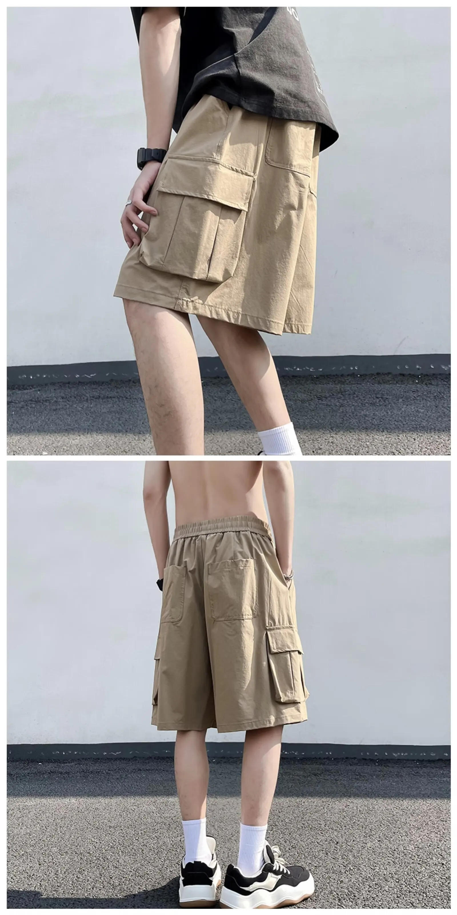 Description Picture 5 of itemMen's Shorts New Summer Cotton Double-Pocket Hip-Hop Style Casual Pants Sports Fitness Five Point Pant joggers