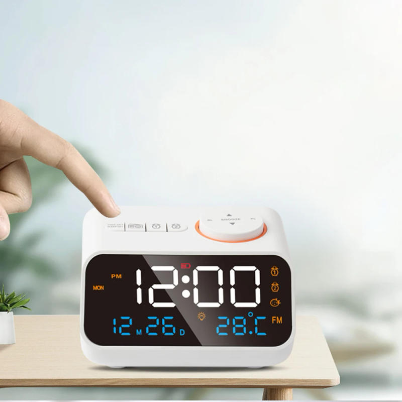 Description Picture 3 of itemLed Digital Alarm Clock Fm Radio Dimming Rechargeable Temperature Humidity Meter With Snooze Function