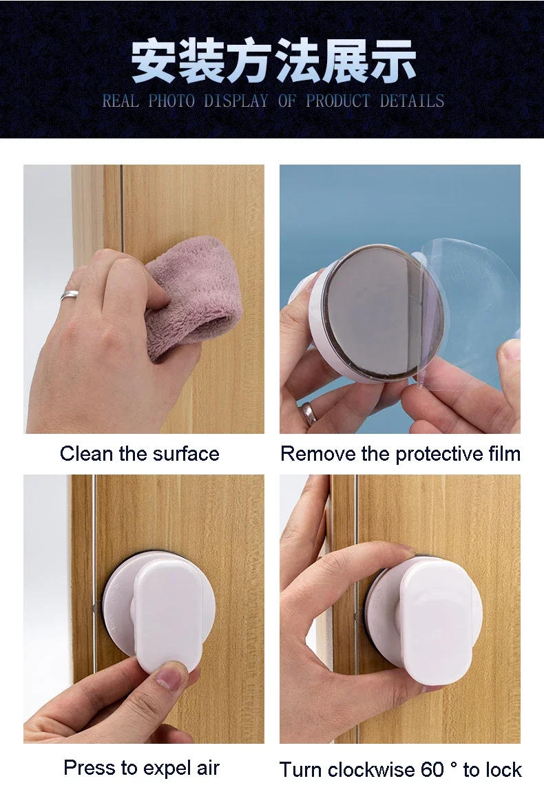 Description Picture 3 of itemAnti-slip Handrail No Drilling Shower Handle Offers Safe Grip with Suction Cup for Safety Grab in Bathroom Bathtub Glass Door