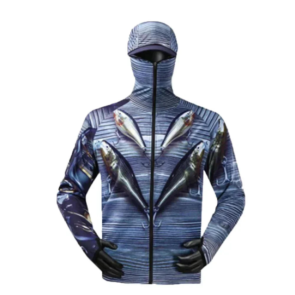 Description Picture 3 of itemMen's Sun-Protection Fishing full zip jacket Outdoors Long Sleeve Fishing Shirt Men Anti-UV Quick-Dry UV Clothing