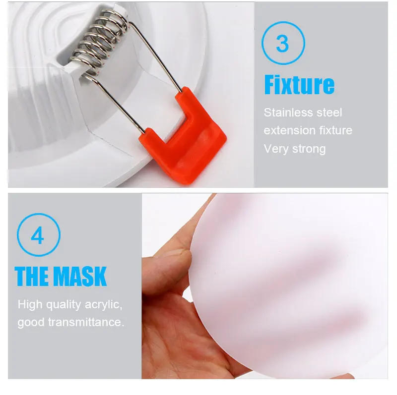 Description Picture 6 of itemLED Downlight IP65 Waterproof Dimmable 9W 12W 15W 7W for Bathroom 220V 12V Kitchen  Toilet Eaves Ceiling Lamp White Spot Light