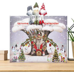 2024 Christmas Gnome Holidays Advent Calendar Christmas Faceless Dwarf Countdown Calendar Rustic Faceless Rudolph Plush Toy