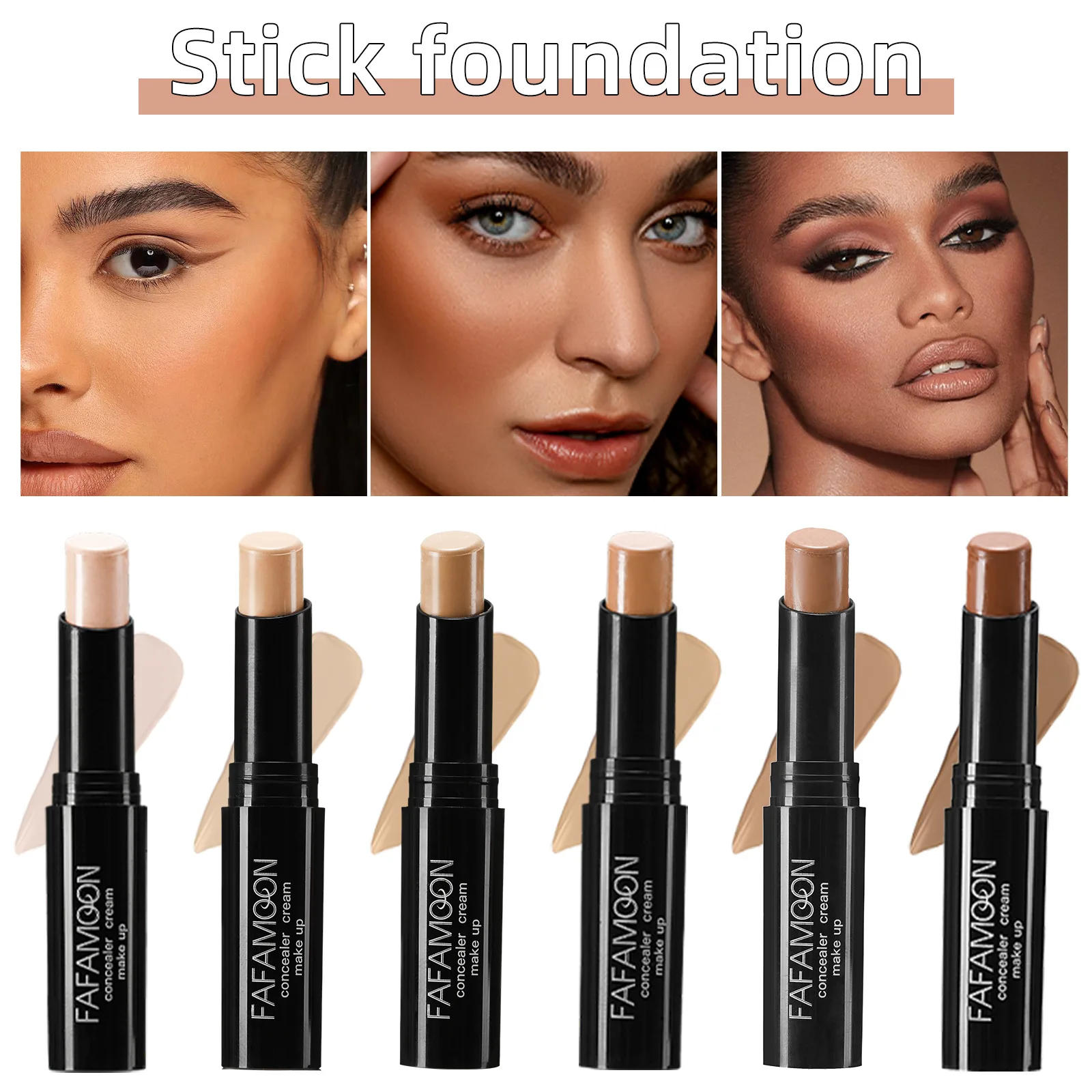 Description Picture 2 of itemFace Foundation Concealer Stick Face Bronzer Contouring Make Up Base Foundation Cream Matte High Coverage Dark Circle Cosmetics