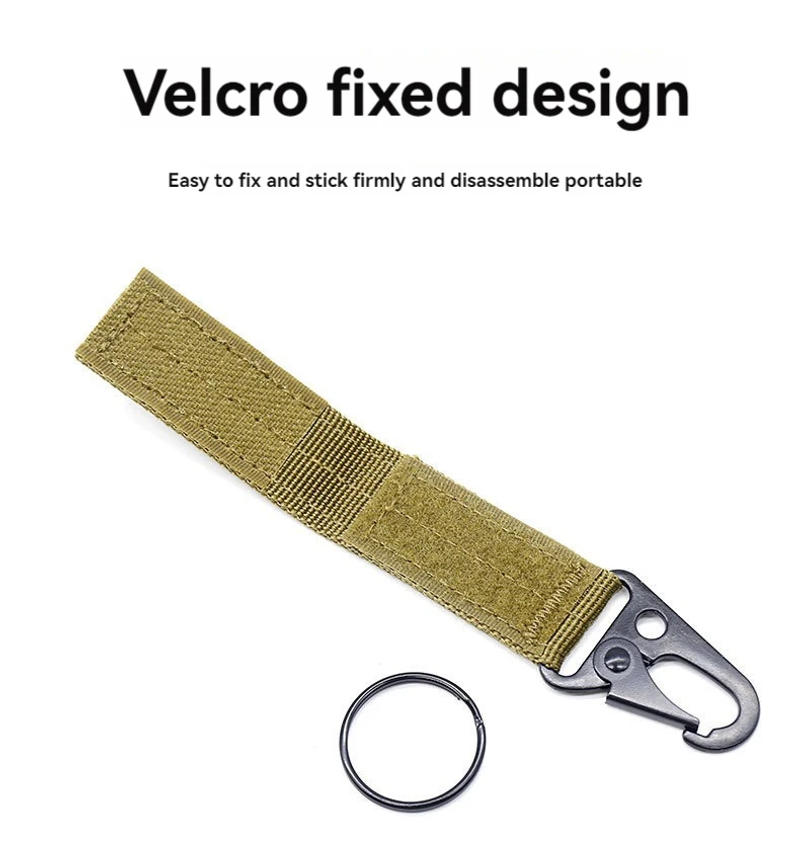 Description Picture 6 of item2pcs Tactical Hanging Buckle Molle Nylon Webbing Carabiner Belt Triangle Keychain for Outdoor Climbing Camping Tool Accessory