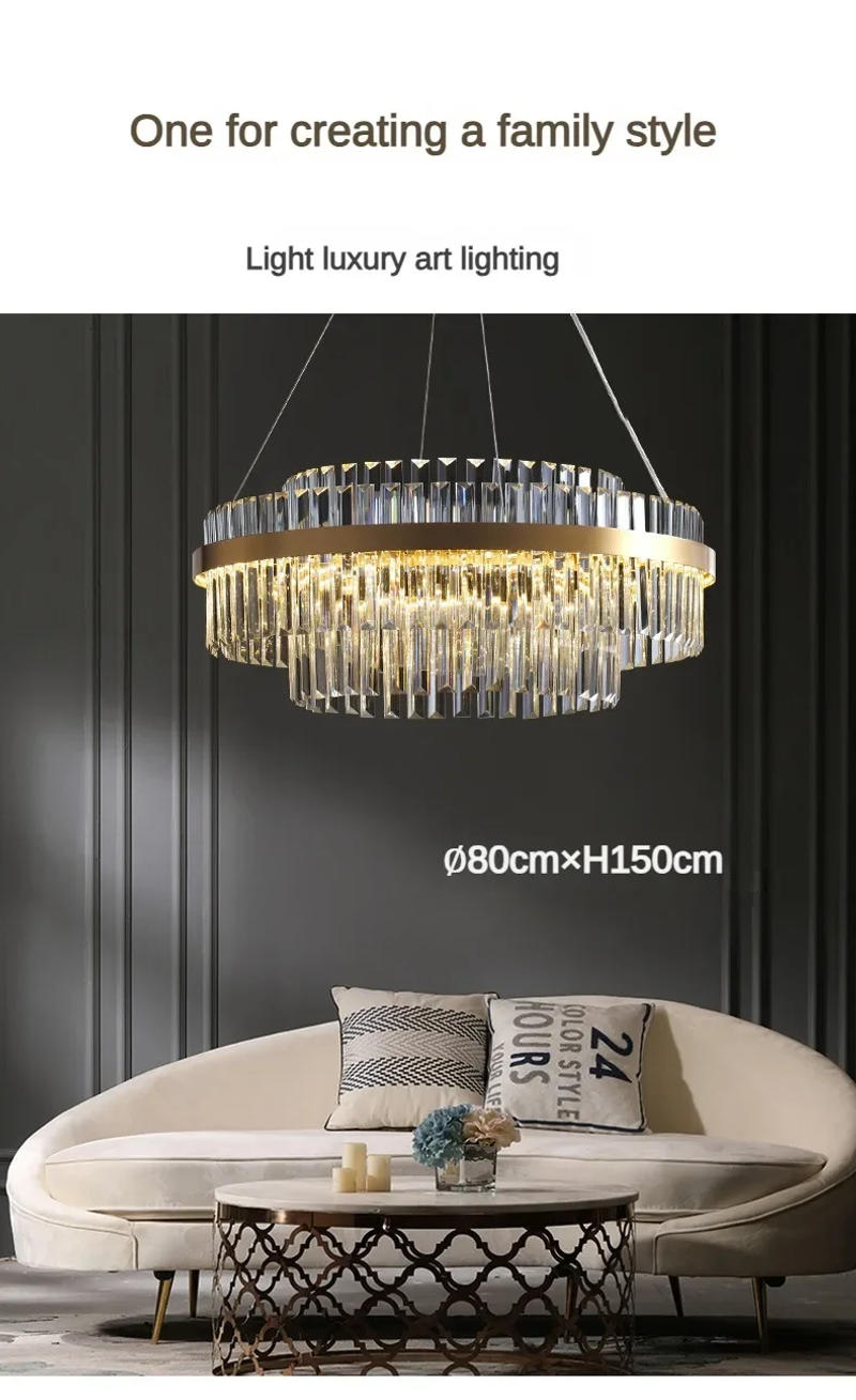 Description Picture 4 of itemModern Nordic Crystal Chandeliers Home Decoration LED Pendant Lights for Living Room Bedroom Kitchen Dining Room Indoor Lamps