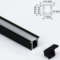 8*9mm 2pcs 0.5m LED Aluminum Profile Strip Light Embedded Installation Suitable for Cabinets Wardrobes Wine Cabinets Bookcases