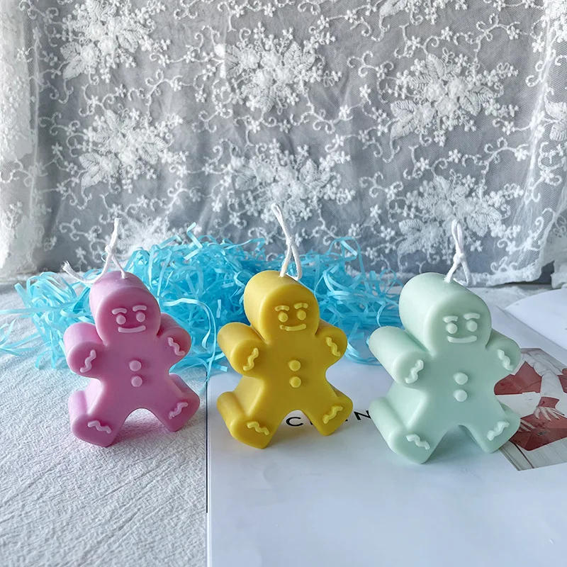 Description Picture 3 of itemChristmas Gingerbread Man Candle Mold Cookie Chocolate Baking Cake Mould DIY Christmas Atmosphere Scented Candle Silicone Mold