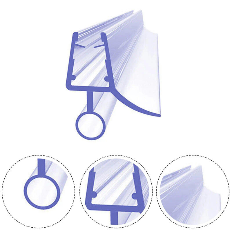 Description Picture 3 of item2pcs 50cm Bathroom Shower Screen Glass Door Bottom Seal Water Deflector Strip 6/8/10mm Water Barrier Replacement Weatherstrip