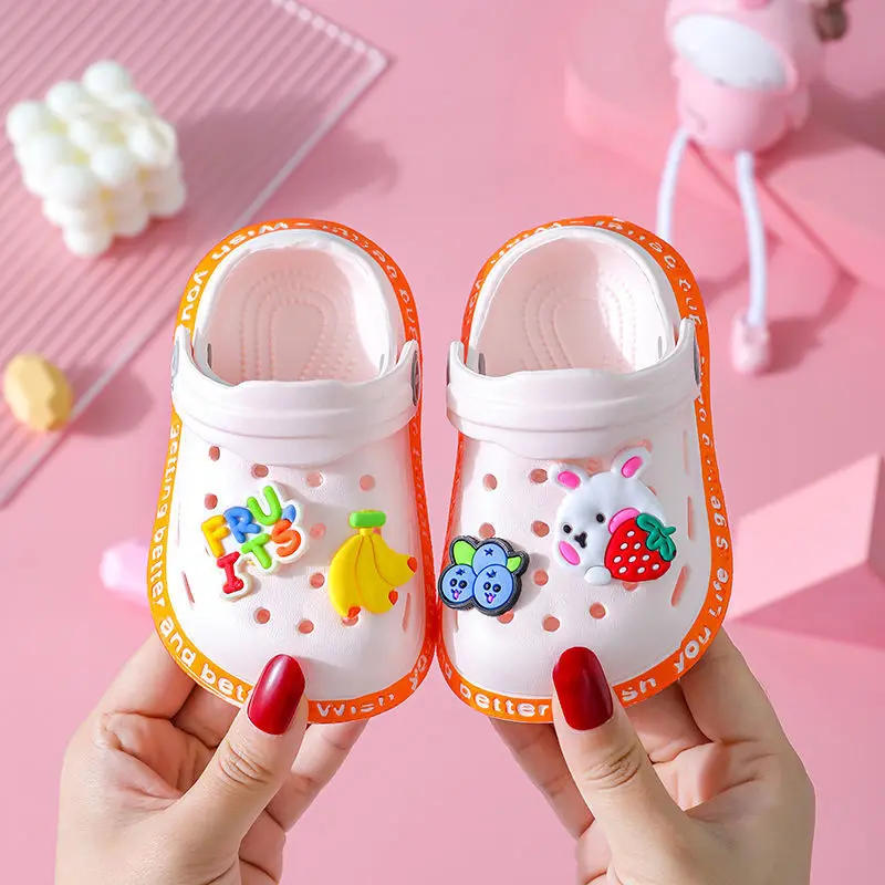 Description Picture 5 of itemSummer Kids Sandals Hole Children's Shoes Slippers Soft Anti-Skid Cartoon DIY Design Hole Baby Shoes Sandy Beach For Boys Girls