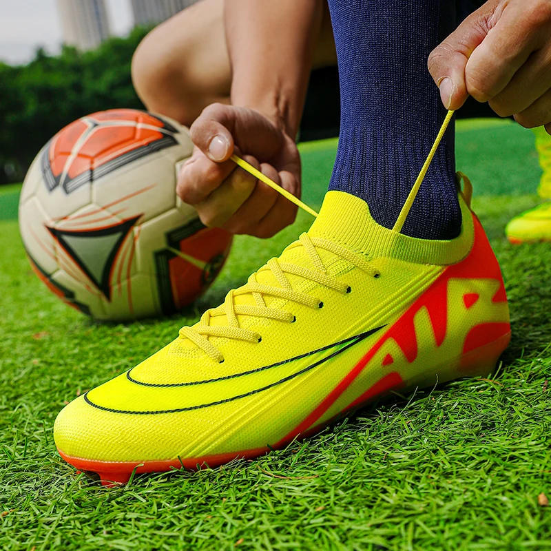 Description Picture 4 of itemMen's Sports Shoes Breathable Artificial Turf Training Shoes Outdoor Non Slip Lace Up Wear-resistant Football Boots for Men