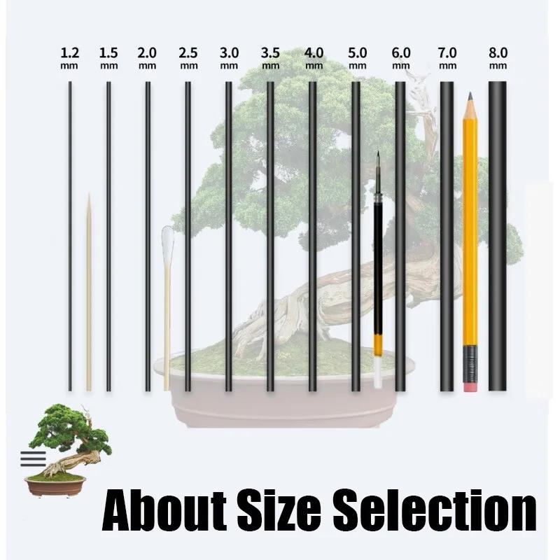 Description Picture 3 of item0.8mm 1mm 1.5mm 2mm 3mm 3.5mm Black Bonsai Wire Anodized Aluminum Bonsai Training Wire Garden DIY Tool for Plant Shapes
