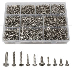900PCS Stainless Steel Screw Cross Self-tapping Bolt PWA With Pad Phillips Round Screws Bolt Kit For Connection Of Machine
