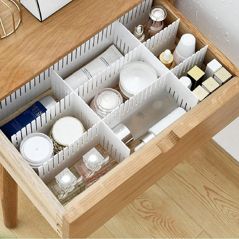 Description Picture 6 of item5Pcs Drawer Dividers, Drawer Divider Organizers DIY Plastic Adjustable Plastic Divider Household Storage Makeup